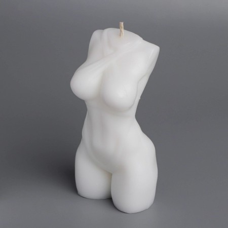 Figure candle "Women's silhouette" with ties, 4x4x11 cm, white-2