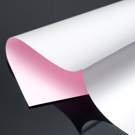 Bilateral color matte film 58 x 58 ± 5% cm, pink, silver color