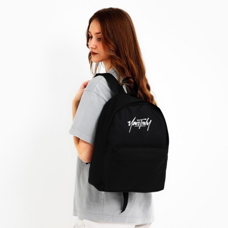 Backpack school textile nazamok, with pocket, 27x11x37, black-6