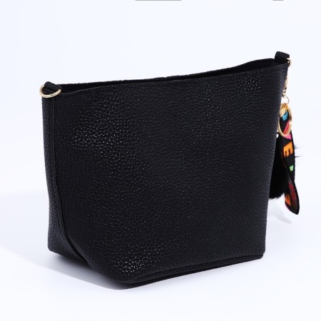 Bag Cross-Bodi with a zipper, black color-2