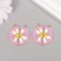 Decor for creativity Metal, enamel "Chamomile - Half" set 2 pcs 2.8x2.7 cm