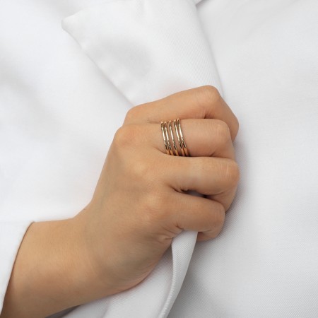 Ring Metal "Trend" three stripes, mini, gold, dimensionless color-4