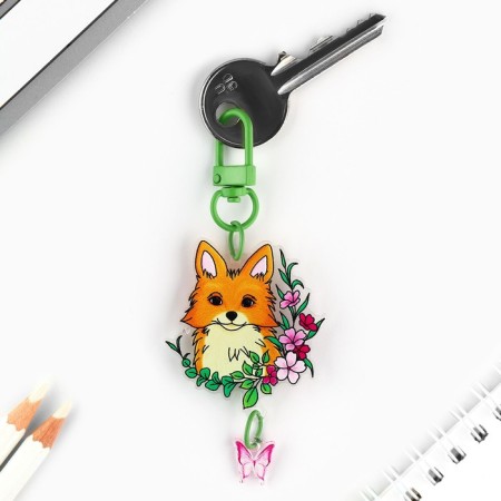 Key keychain children's "good fox", 3.5 x 10 cm-2