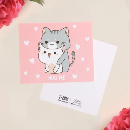 Mini Postcard "Eat me", cats, 8.8 x 10.7 cm-1
