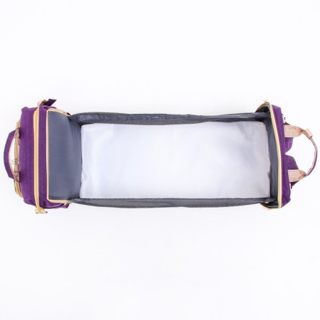 Bag backpack for mom and baby with a changing rug, purple color-6