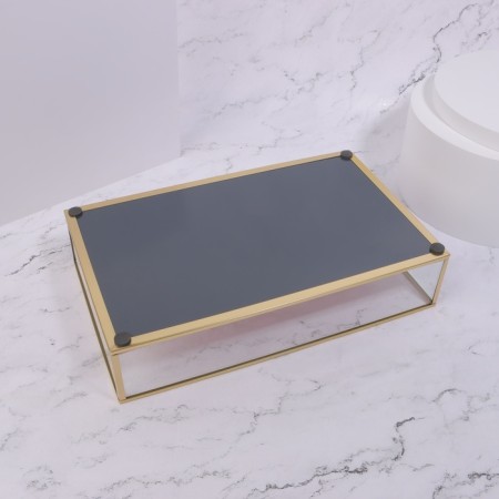 Organizer for storage "Pink RipPles", glass, 1 section, 29 × 17.5 × 6 cm, transparent/copper/pink color-6