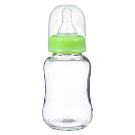 A bottle for feeding, classic throat, glass, slow flow, from 6 months, 150 ml., Mix color-3