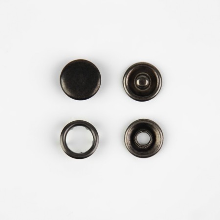 Shirt button, closed, d = 9.5 mm, black nickel color-1