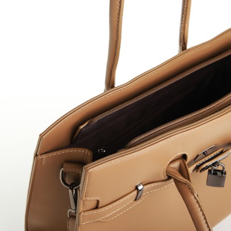 Bag Women's Tout, on a zipper, sandy color-5