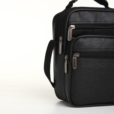 Male bag, 21.5*10*17 cm, lightning departure, 3 n/pocket, reg. Min, black-2