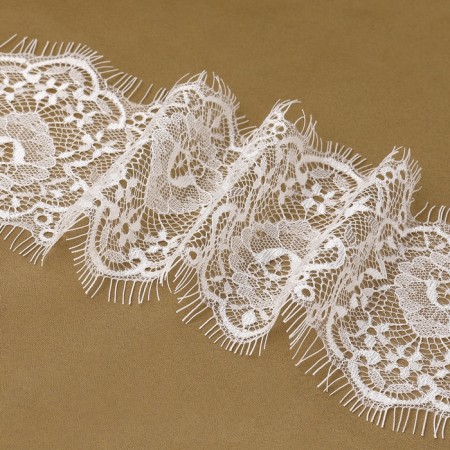 Lace cilia, 100 mm × 9 ± 0.5 m, in bobin 3 pcs 3 m, white color-2