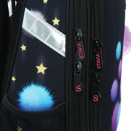 School backpack 38 x 30 x 16 cm, ergonomic back, stavia "kitten in cannons", black-9