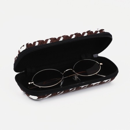 Lightning glasses case, brown color-1