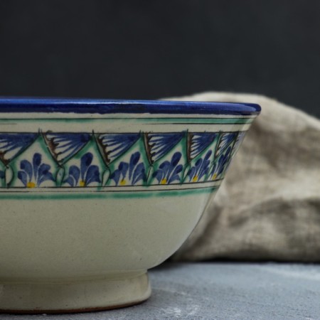 Rishtan ceramics "Patterns", 18 cm, large, blue-6