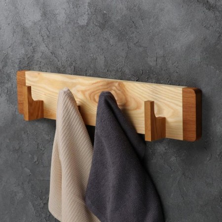 Wooden hanger wall, on 4 hooks, array of oak, ash-4
