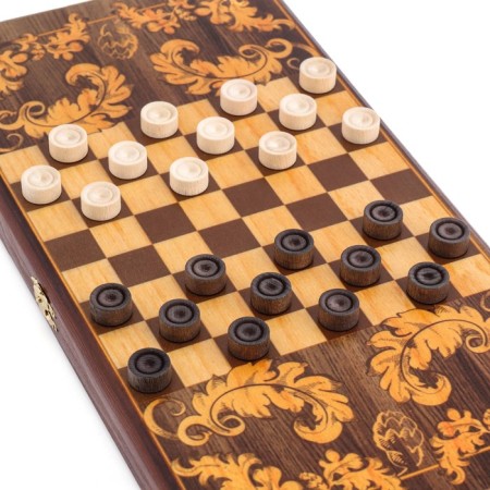 Wooden backgammon with checkers "Beer", board game, 40 x 40 cm-2