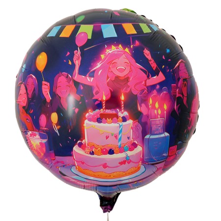 Flaged balloon 18 "" anime. Holiday ", circle, with a substrate-1