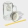 Bank Glass Daula "wine", 450 ml, 10 × 7.5 × 13 cm, with a handle, a lid and a tube