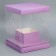 Gift box for flowers with a vase and PVC windows folding, packaging, "lavender", 23 x 30 x 23 cm