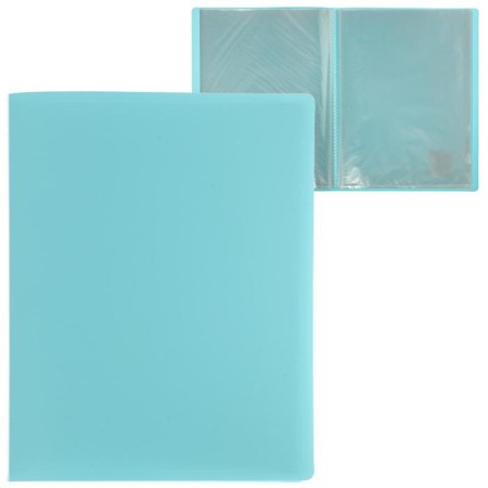 A4 Calligrata folder, 60 transparent inserts, 500 μm, turquoise-blue