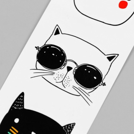 Tattoo on the body black "Cool cats" 20.8x4.7 cm-2