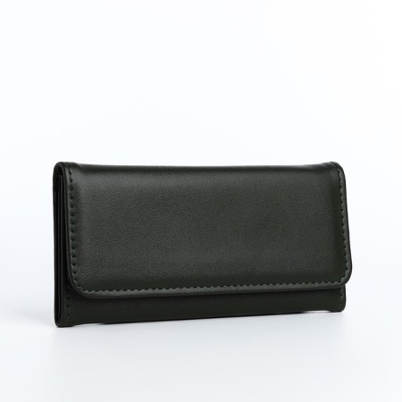 Women's wallet on a magnet, the color is dark green