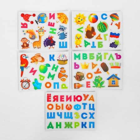 Magnetic "Alphabet" designer in a wooden box + chalk, marker, sponge, in a bag-1