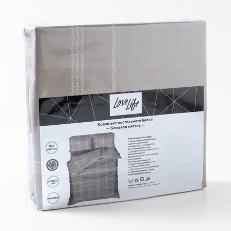 KPB Lovelife duet "Beige Cage" 143*215cm-2pcs, 220*240cm, 50*70cm-2pcs, microfiber, 100%p/e-4