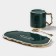 Tea couple ceramic "luxury", 3 items: mug 250 ml, saucer 23.5 × 13 cm, spoon, green color