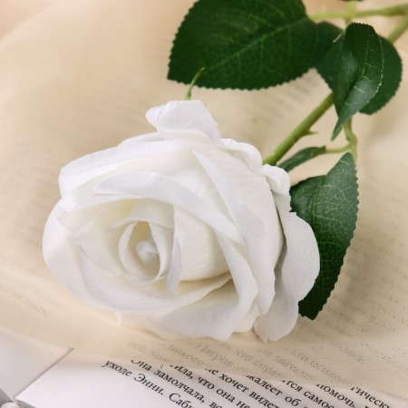 Artificial flowers "Rose charm" 6x46 cm, white-1