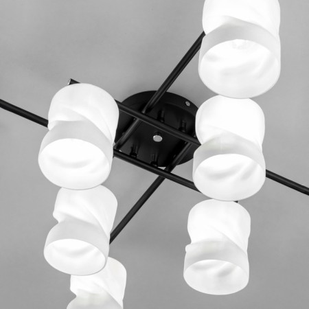 Ceiling chandelier Citilux "NILS" CL132185, 8x60W, E27, Black Color Black-11
