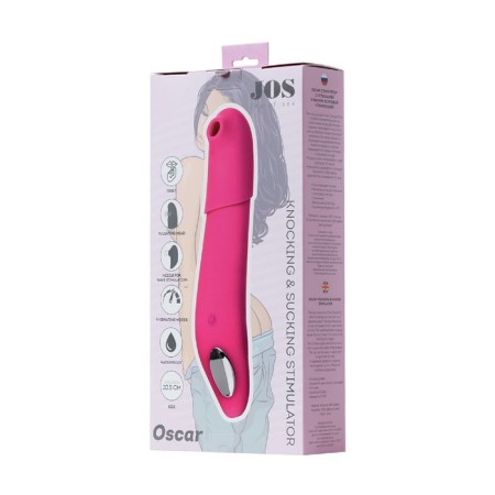 Stimulator 2 in 1, pulsation and vacuum-wave stimulation, silicone, pink color, 20.5 cm-3