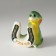 Souvenir ceramics "Green cobra with horseshoe - good luck" 4.5x7x8 cm