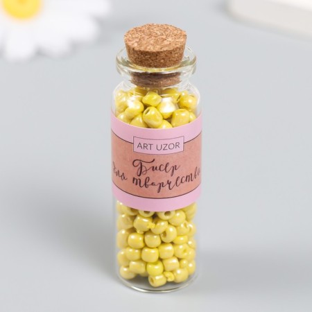 Bead 6/0 in the bottle "Golden Apricot" 20 g ceramic shine 6x2x2 cm