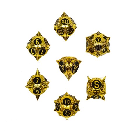 Cubes set for D&D (Dungeons and Dragons, DND) "Game time", Series: D&D, 7 pcs, gold-1