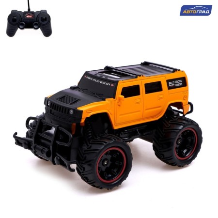 Radio -controlled jeep "Bigfoot", 1:20, works from the battery, yellow color