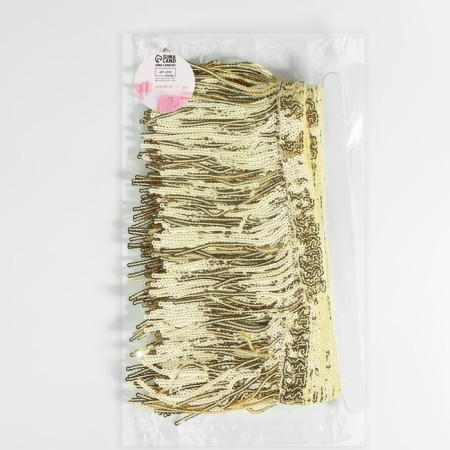 Braid with sequins "fringe", d = 3 mm, 10 cm, 4.5 ± 0.5 m, gold color-2