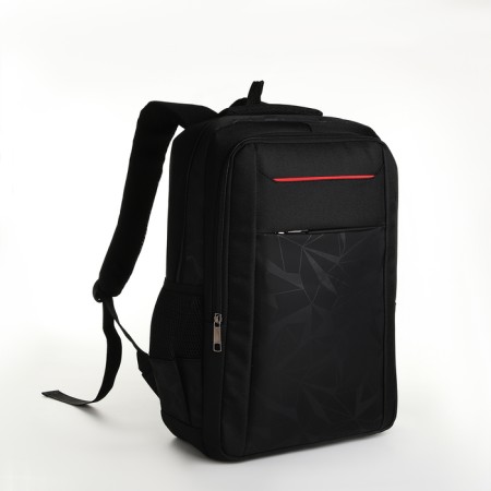 Youth backpack, 2 lightning departments, 4 pockets, with USB, black color-2