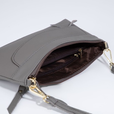 Bag Cross-Bodi with a zipper, gray color-6