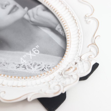Polystone photo frame 10x14 cm "Flower patterns" white 15.5x19.5 cm-3