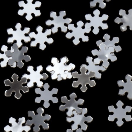 Sequins for decor "snowflakes", silver color-1