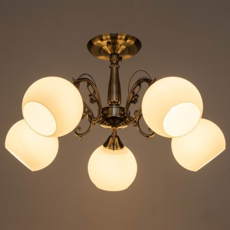 Aurelia chandelier 5x60W E27 Antique bronze 60x60x30cm.-2
