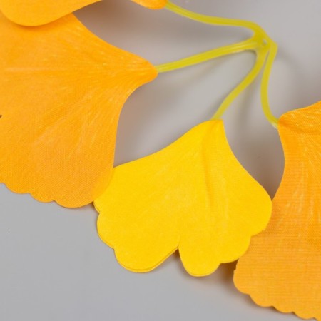 Artificial plant for creativity "ginkgo leaves" set of 6 pcs orange-yellow 8 cm-4