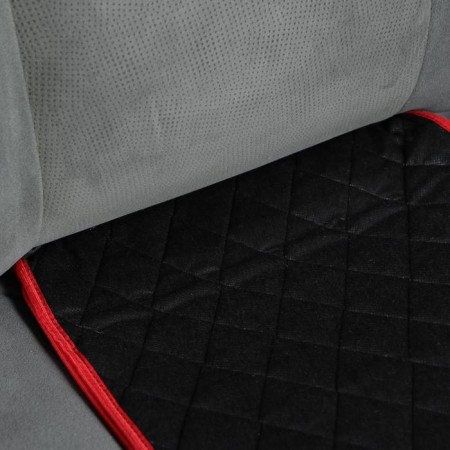 Kittens in the front seat, velor, size 35 x 130 cm, black with red edging-7
