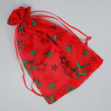 Bag Gift Organza "Star", 16 x 24 cm +/- 1.5 cm, New Year-3