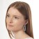 Earrings with pearls "Tenderness" Half rectangle, white color in silver