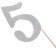 Topper in the “5” cake, silver color