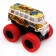 Inertial bus Die-Cast Funky Toys, on all-wheel drive with red wheels, 14.5 cm