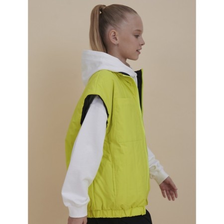 Vest for girls, height 128 cm, lime color-8