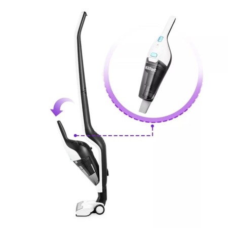 Vacuum cleaner KitFort KT-5161-2, vertical, wireless, 120/60 watts, 0.5 l, white-5